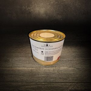 Konserve | geschmorte Ochsenbäckchen | Rinderbäckchen| Dose