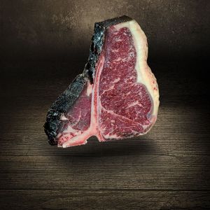 T-Bone Art Oma Kuh 700g vom Simmentaler Rind Oma-Kuh Dry Aged aus Ludwigs Carnothek besonders ausgeprägter Fleischgeschmack ideal für die Zubereitung in der Pfanne oder auf dem Grill TBone Grand Mu bei Der Ludwig kaufen  2544 001