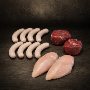 Fitness Paket High Protein | Hähnchen, 14 Tage gereiftes Rinderfilet & Geflügel-Rostbratwurst