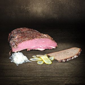 Pastrami New York Style, gewürzt, gepökelt, geräuchert hier bestellen I Der Ludwig