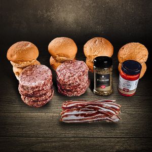 Super Football Burger Bundle | Burger | Burgerbuns | Bacon| BBQ Sauce| Burger Gewürz | hier bestellen - Metzgerei DER LUDWIG Onlineshop