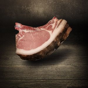 Schwarze Sau | Kotelett mit Schwarte | Asche Aged | Deutsches Landschwein | Frischluftstall | 400g