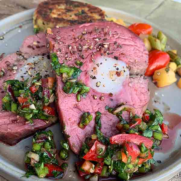 Rinderfilet | Jakobsmuschel | Spargel | Kartoffel | Chimichurri
