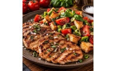 Paillard vom Kalb mit Brotsalat