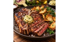 T-Bone Steak mit Markbutter und frittierten Artischocken