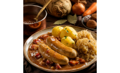 Schlesische Weißwurst mit Pfefferkuchensoße