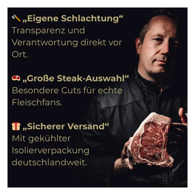 Dry Aged Rumpsteak vom Simmentaler Rind Steak für Champions